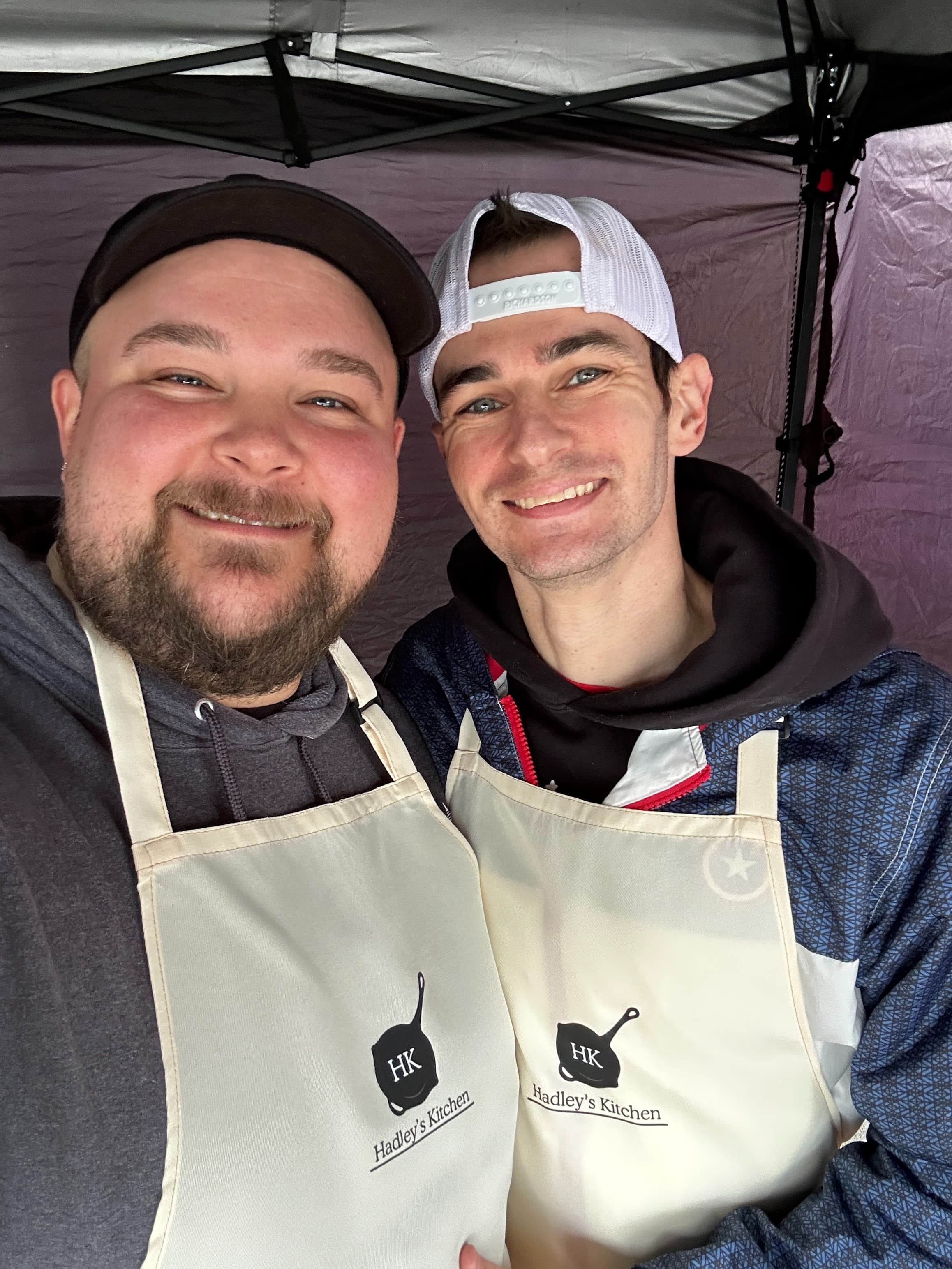 Nicholas and Tony Hadley at a Hadley's Kitchen event.